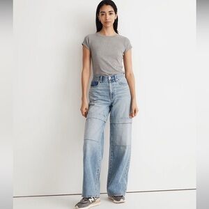 Madewell Super Wide Leg Cargo Jeans in Larkins Wash